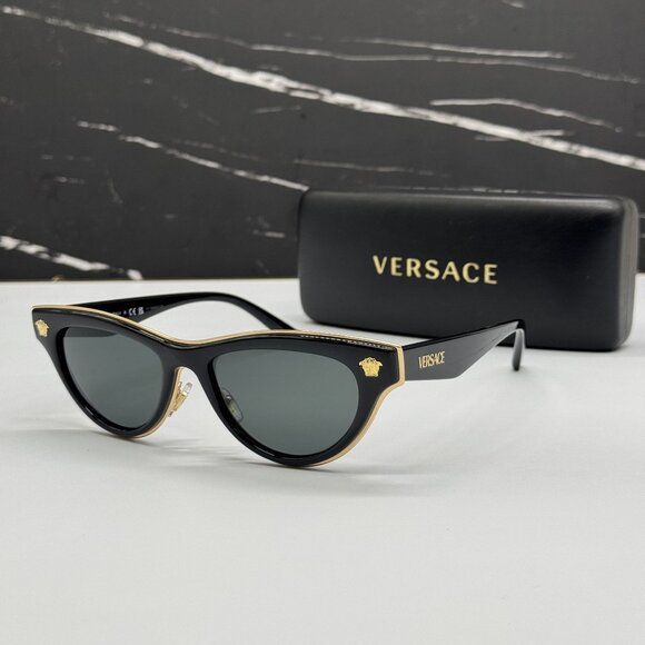 NEW VERSACE VE2273 GB1/87 CAT EYE BLACK/GRAY WOMEN SUNGLASSES MOD 2273 GB1/87 main image 6